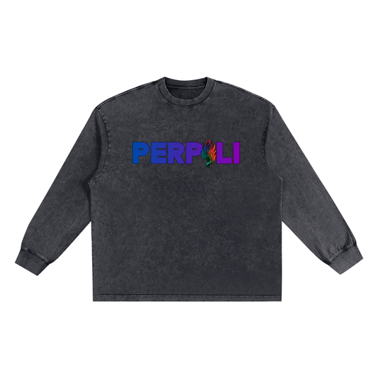 PERPOLI LOGO Snow Washed Long Sleeved T-Shirt