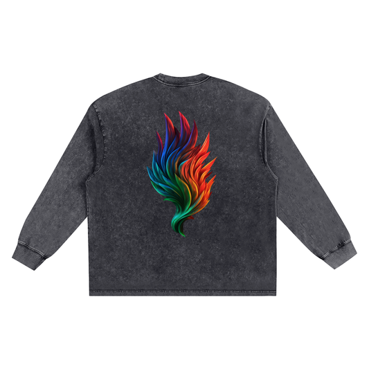PERPOLI LOGO Snow Washed Long Sleeved T-Shirt